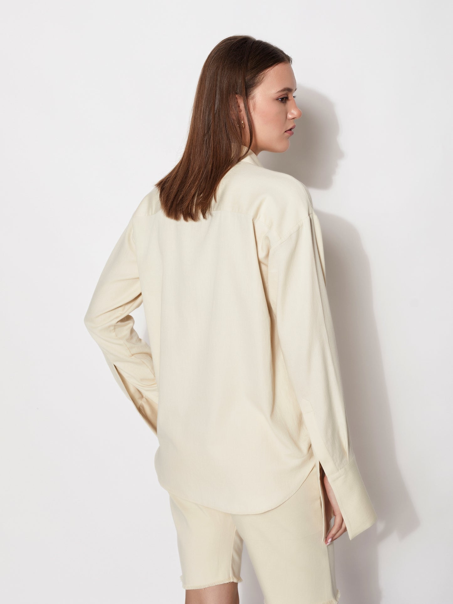 Natural Collared Long Shirt