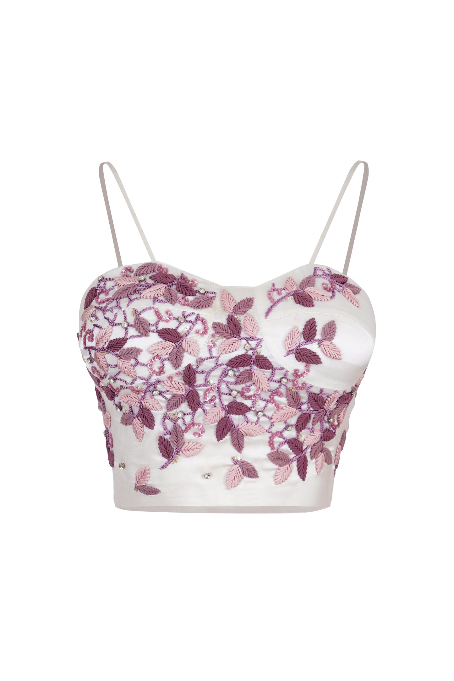 Embroidered Bustier Crop Top